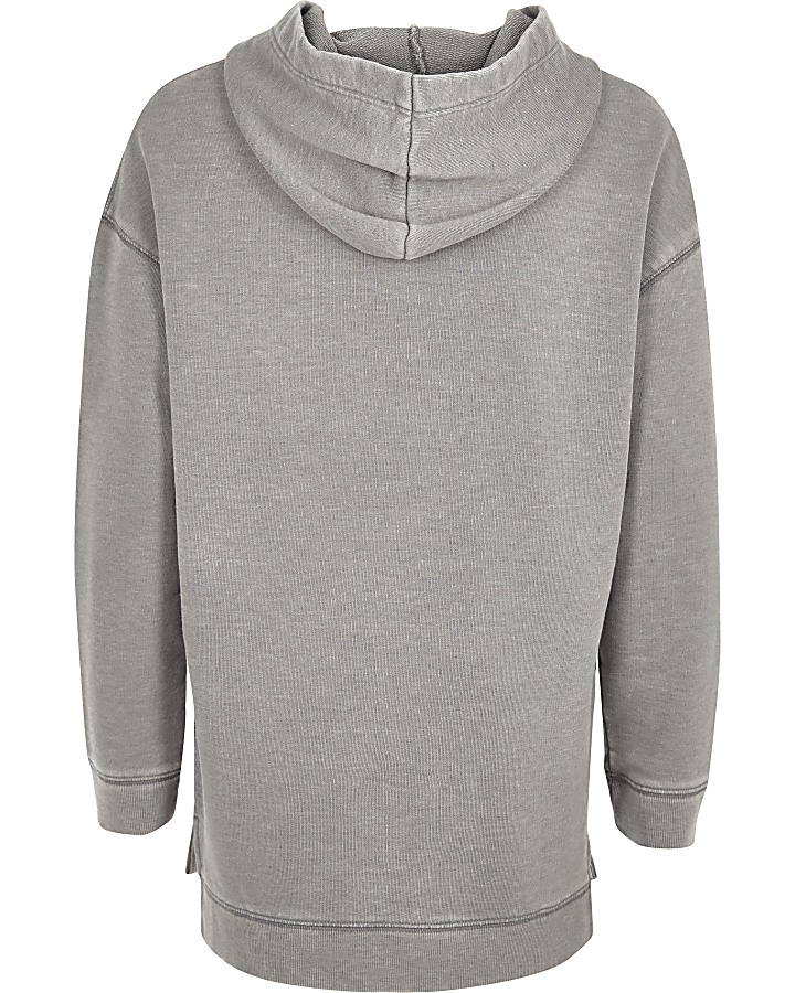 Boys grey burnout hoodie