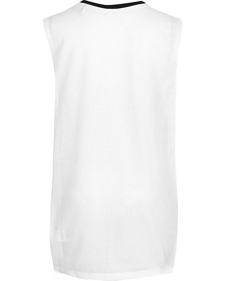 Boys white 'Awesome' print panel vest