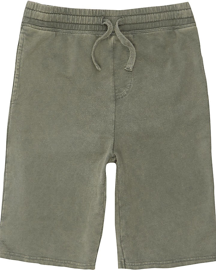 Boys green washed jersey shorts