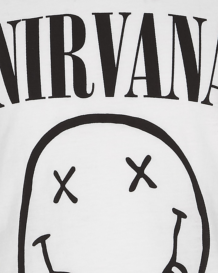 Boys white crew neck Nirvana band T-shirt