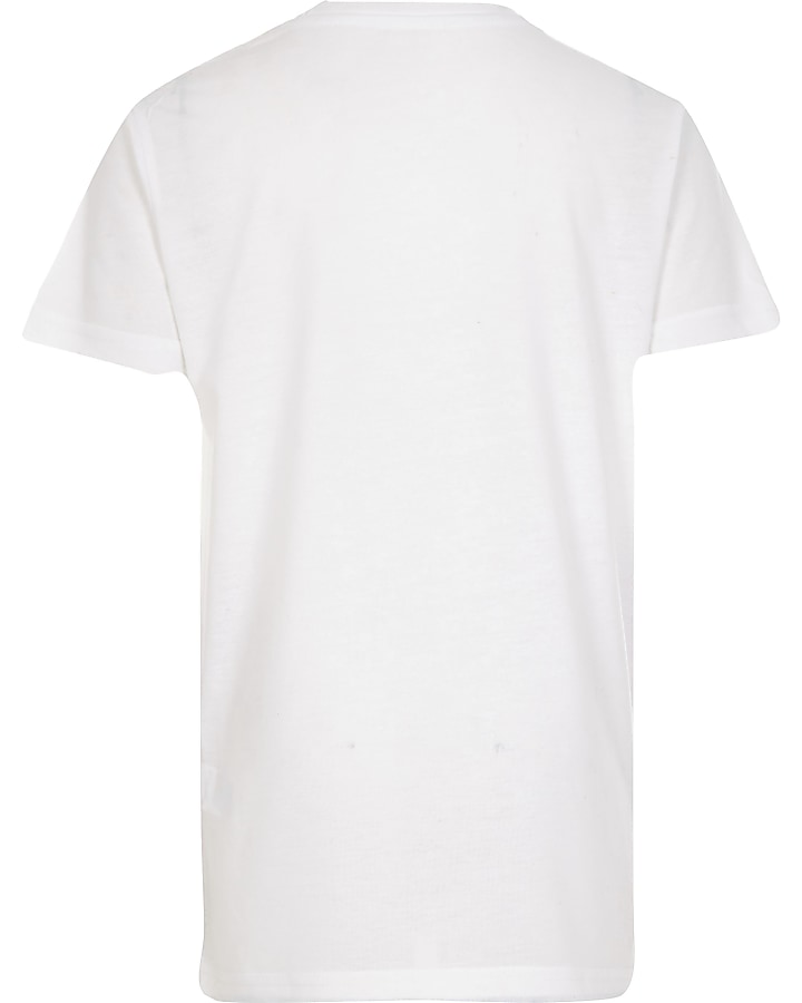 Boys white 'attitude' print T-shirt