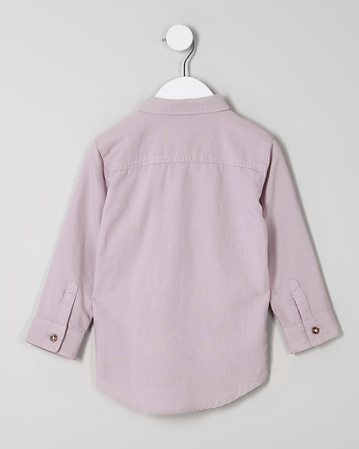 Mini boys pink long sleeve Oxford shirt