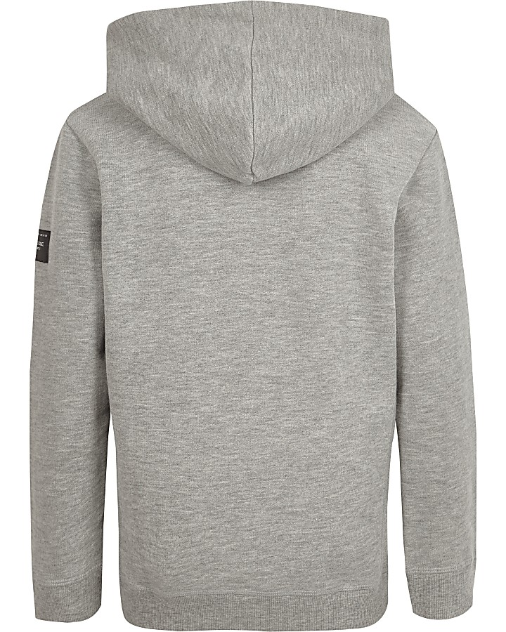 Boys grey marl zip up hoodie