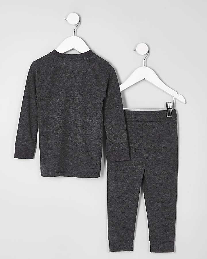 Mini boys grey ‘gangster napper’ pyjama set