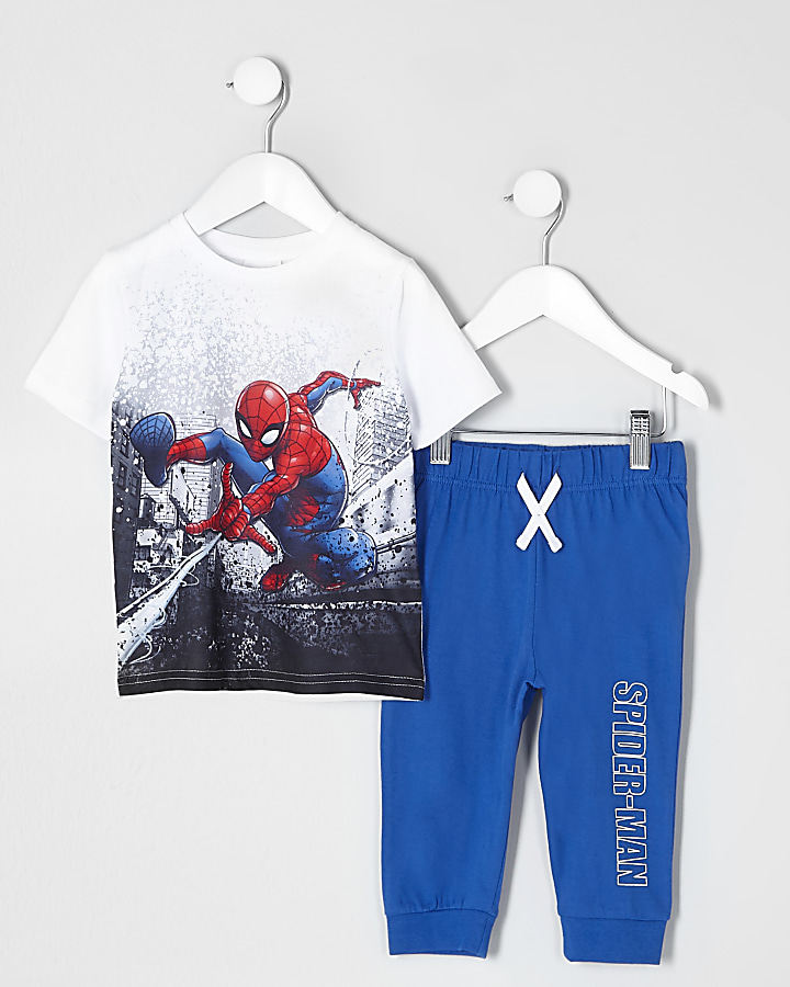 Mini boys blue Spider-Man pyjama set