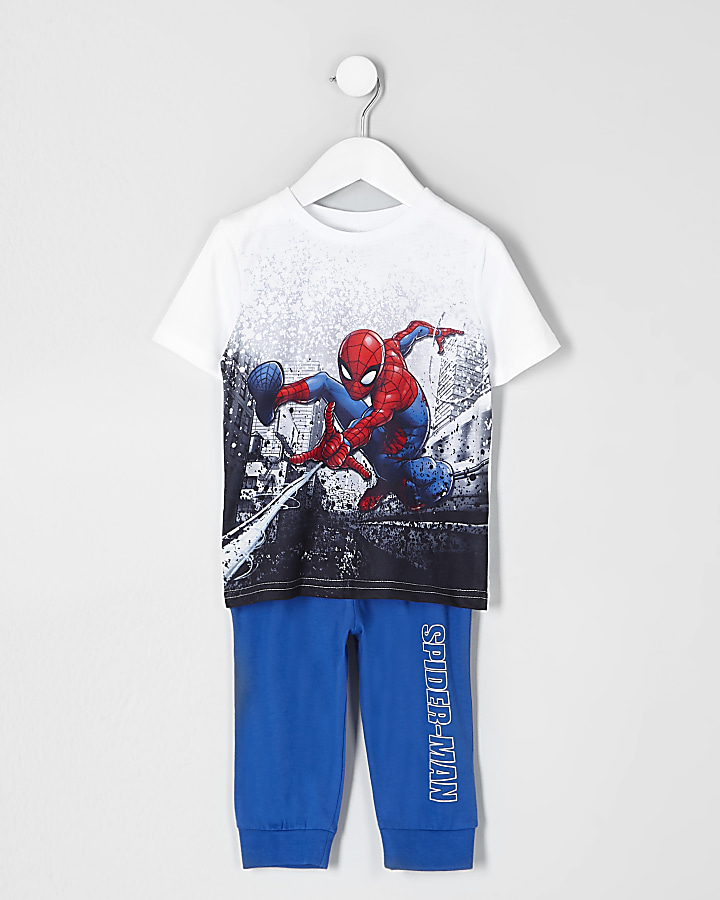 Mini boys blue Spider-Man pyjama set