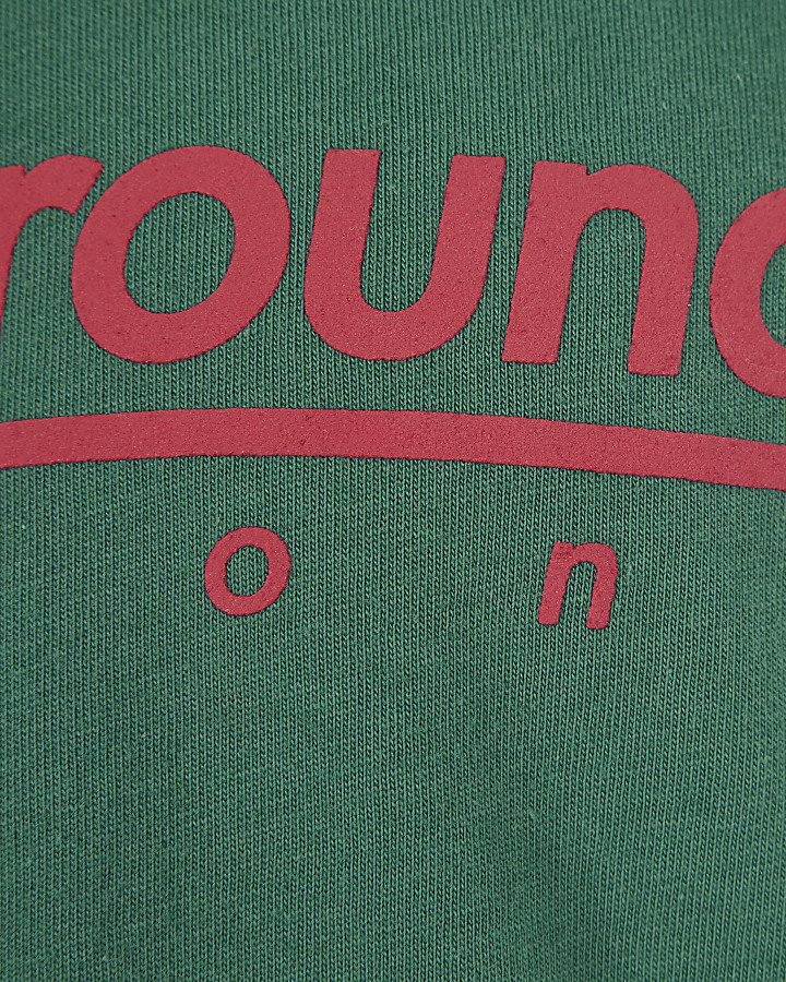 Boys green 'underground' print T-shirt