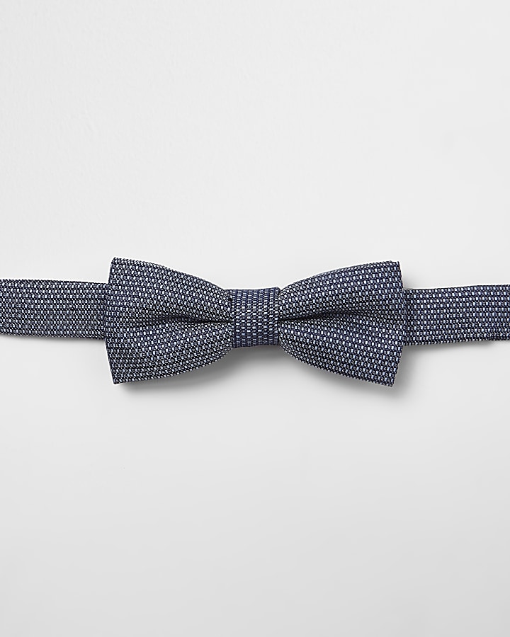 Boys blue jacquard bow tie
