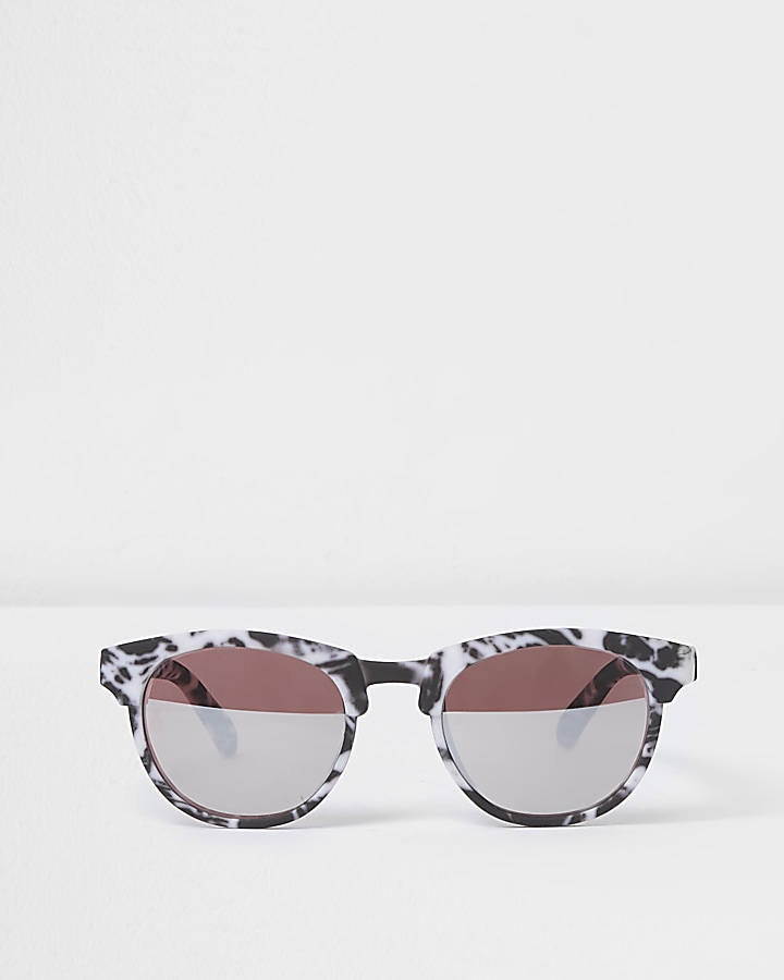 Mini kids black marble rubber sunglasses