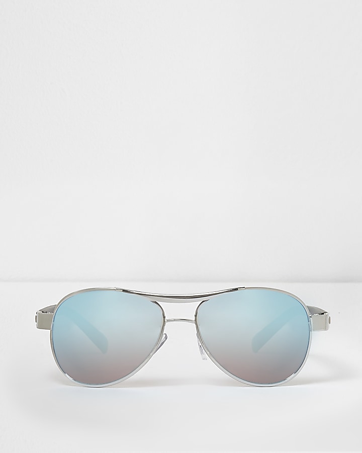 Boys blue mirror lens aviator sunglasses