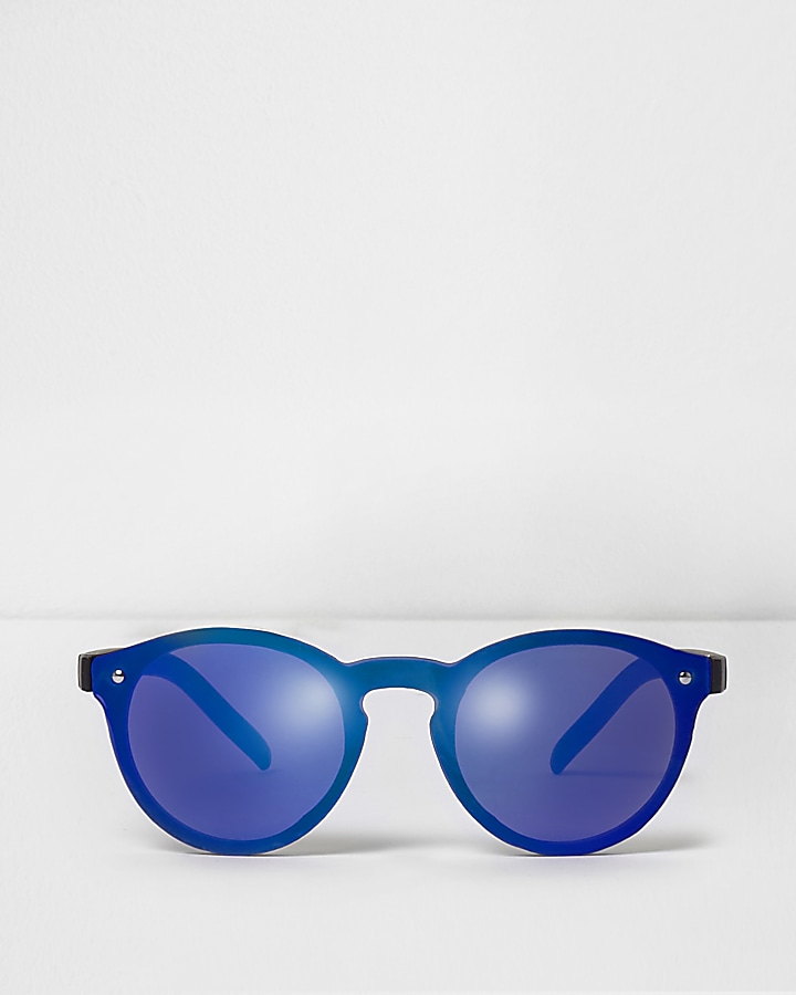 Boys blue laid on lens retro sunglasses