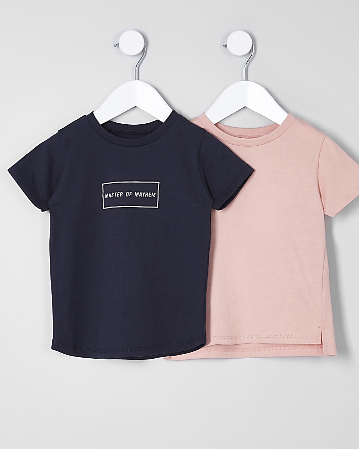 Mini boys navy ‘mayhem’ T-shirt multipack