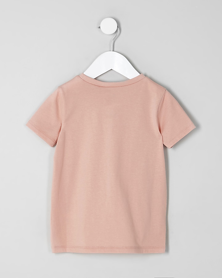 Mini boys pink crew neck T-shirt