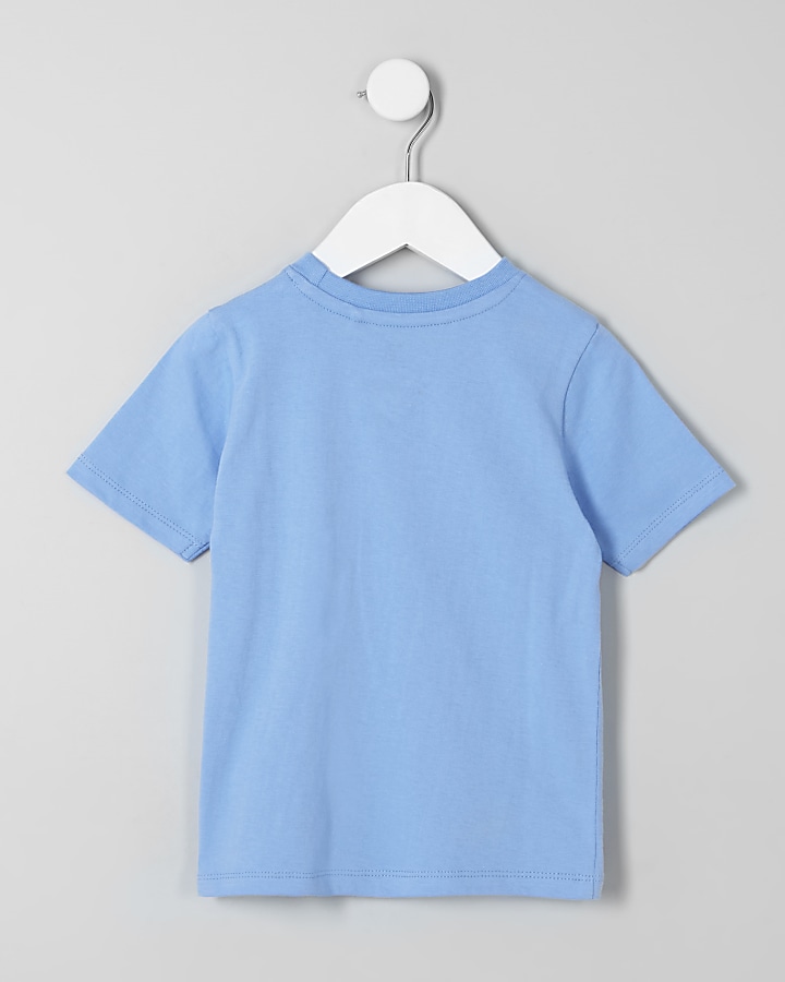 Mini boys blue ‘1991’ print T-shirt