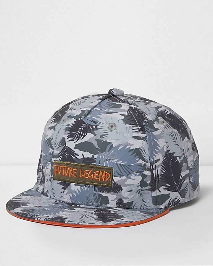 Mini boys khaki tropical flat peak cap