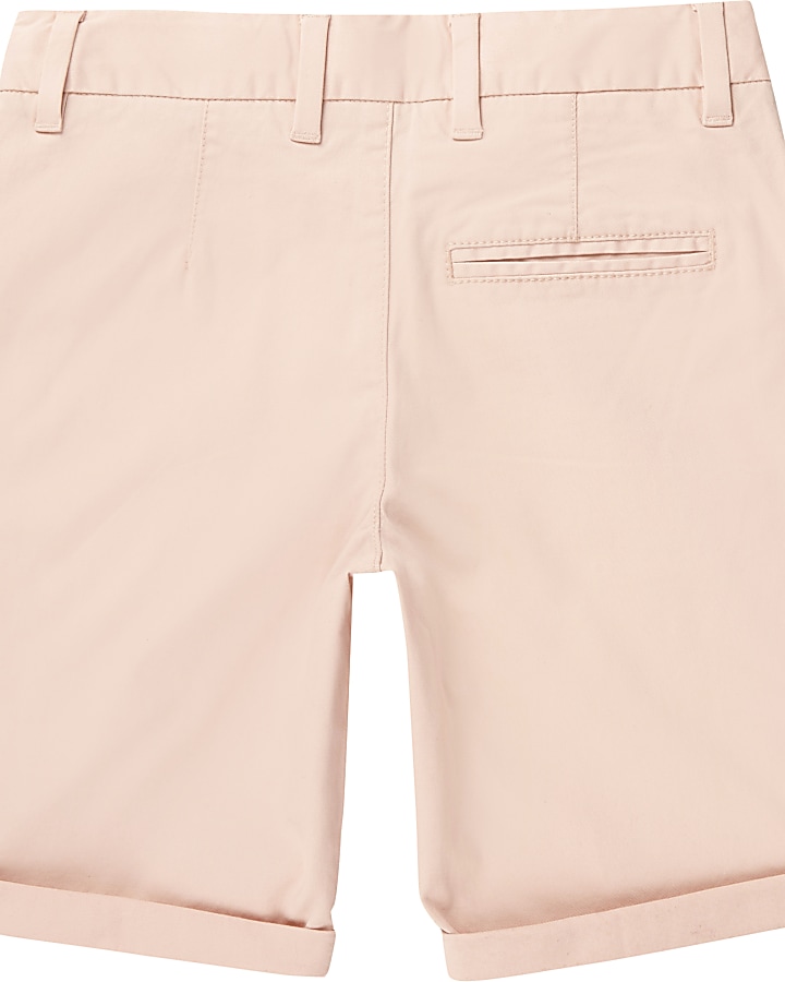 Boys light pink Dylan slim fit chino shorts