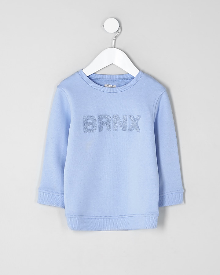 Mini boys blue 'brnx' sweatshirt