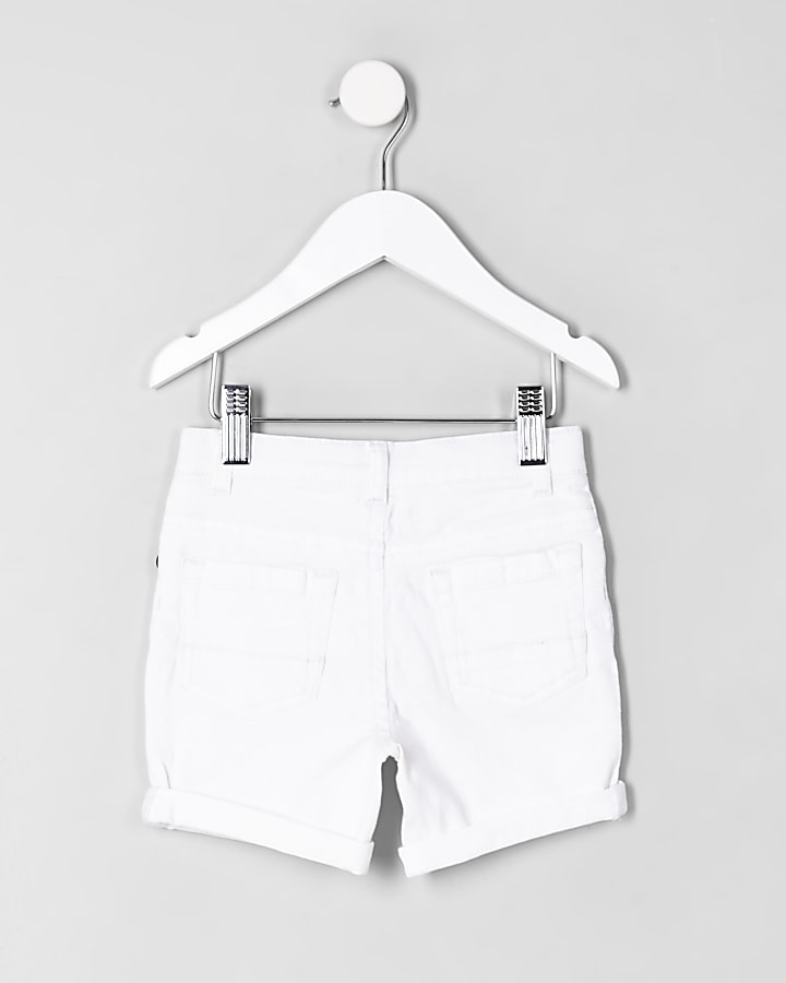 Mini boys Dylan white denim shorts