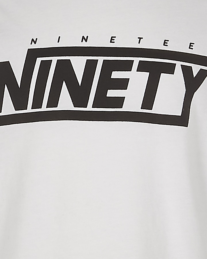 Boys white ‘ninety’ raglan T-shirt
