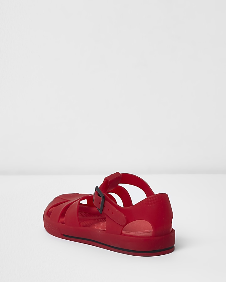 Kids red jelly cage sandals