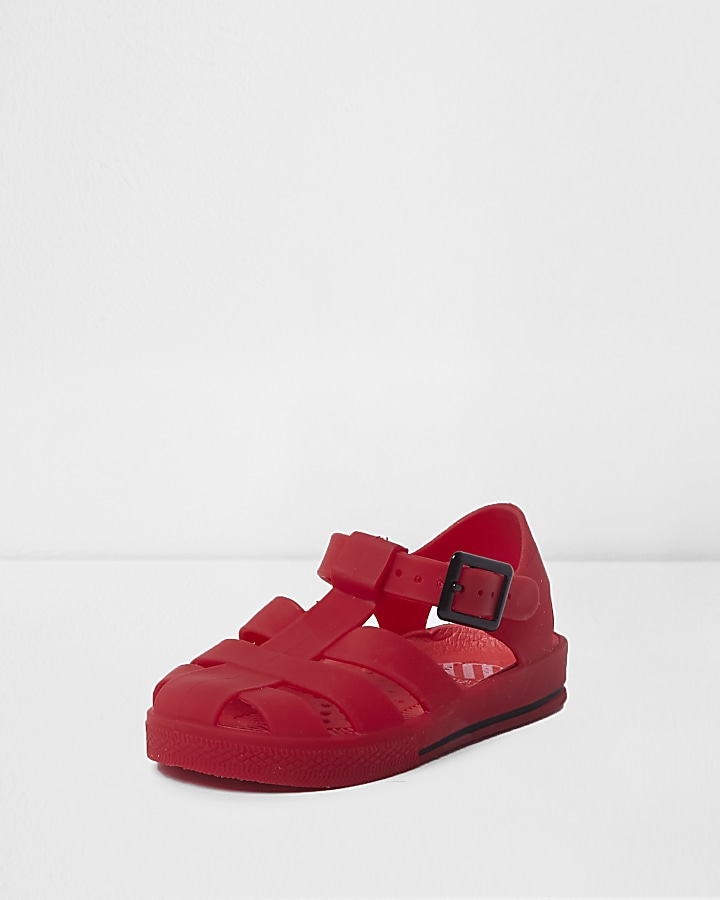 Mini kids red jelly cage sandals