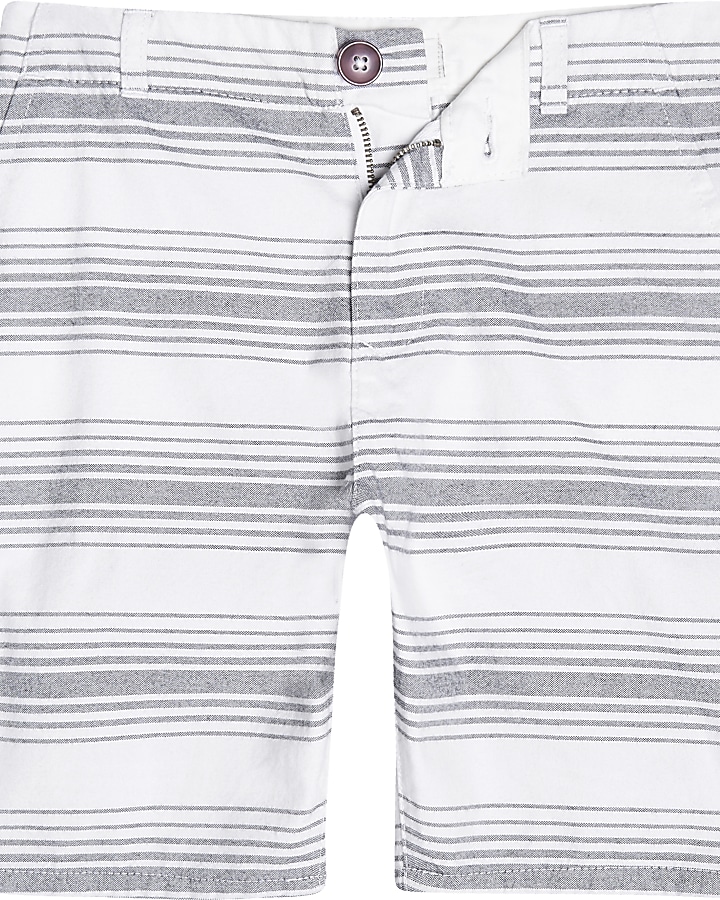 Boys white stripe chino shorts