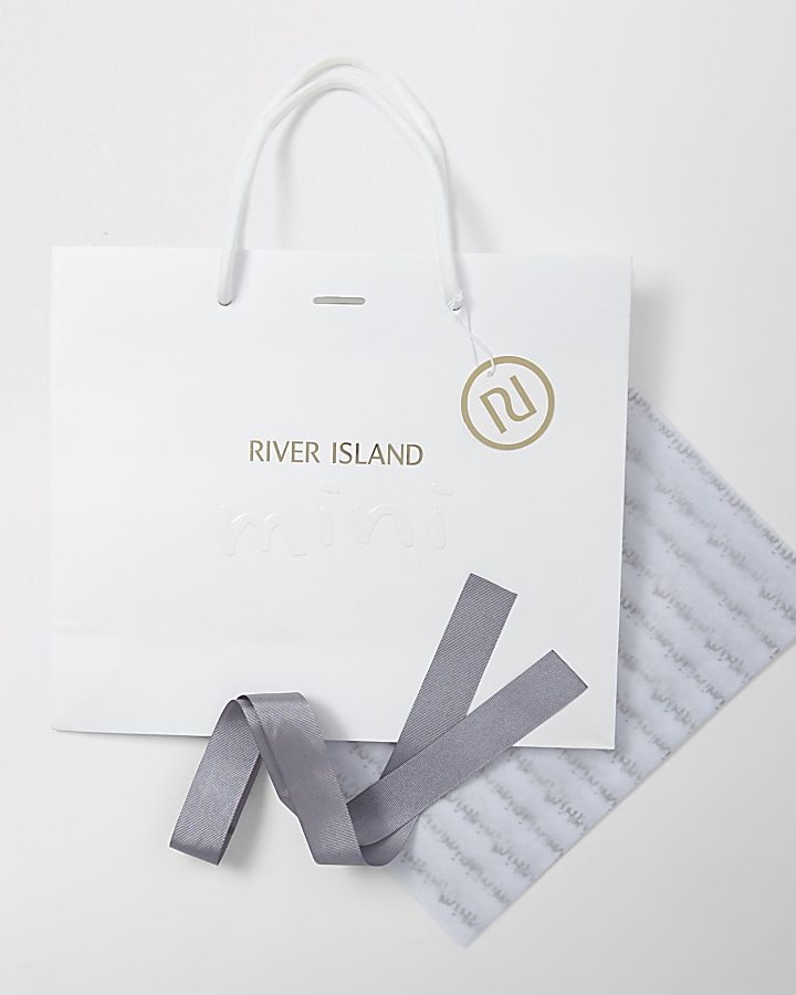 Mini white gift bag set