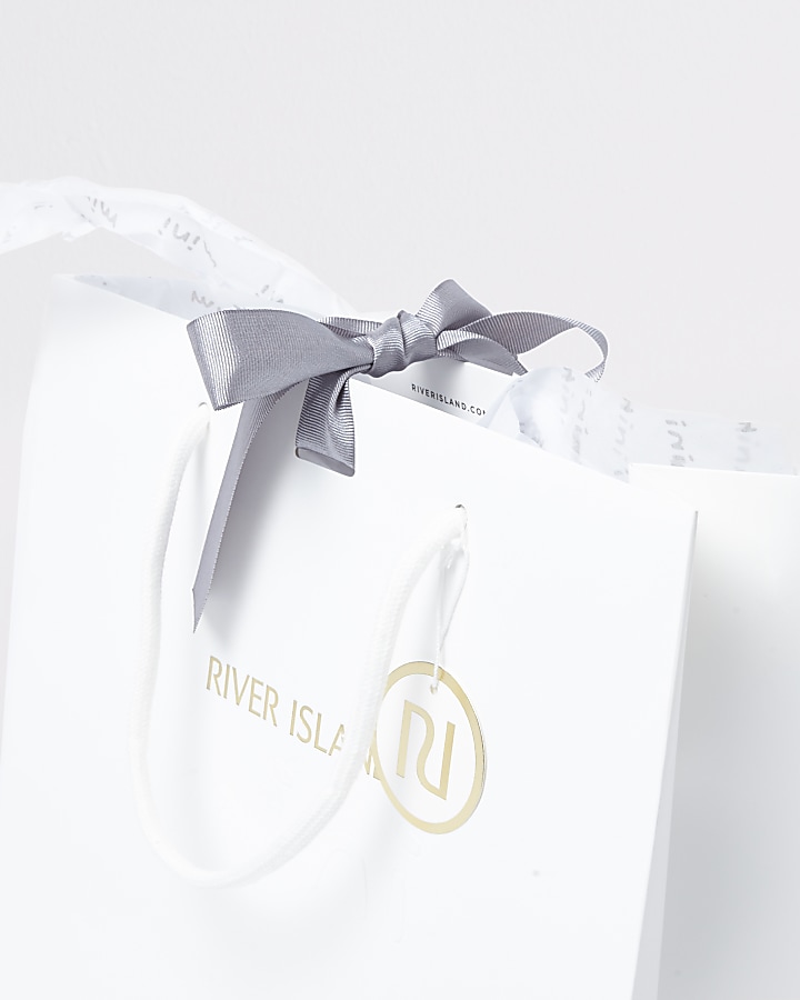 Mini white gift bag set