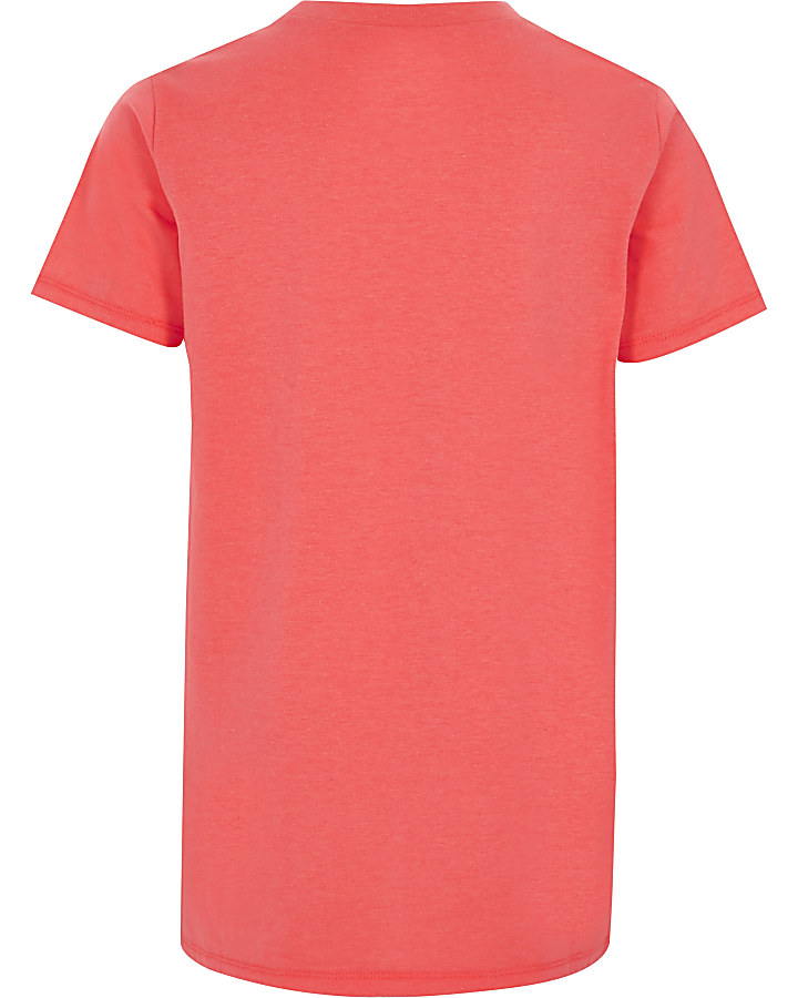 Boys coral fluro pocket short sleeve T-shirt