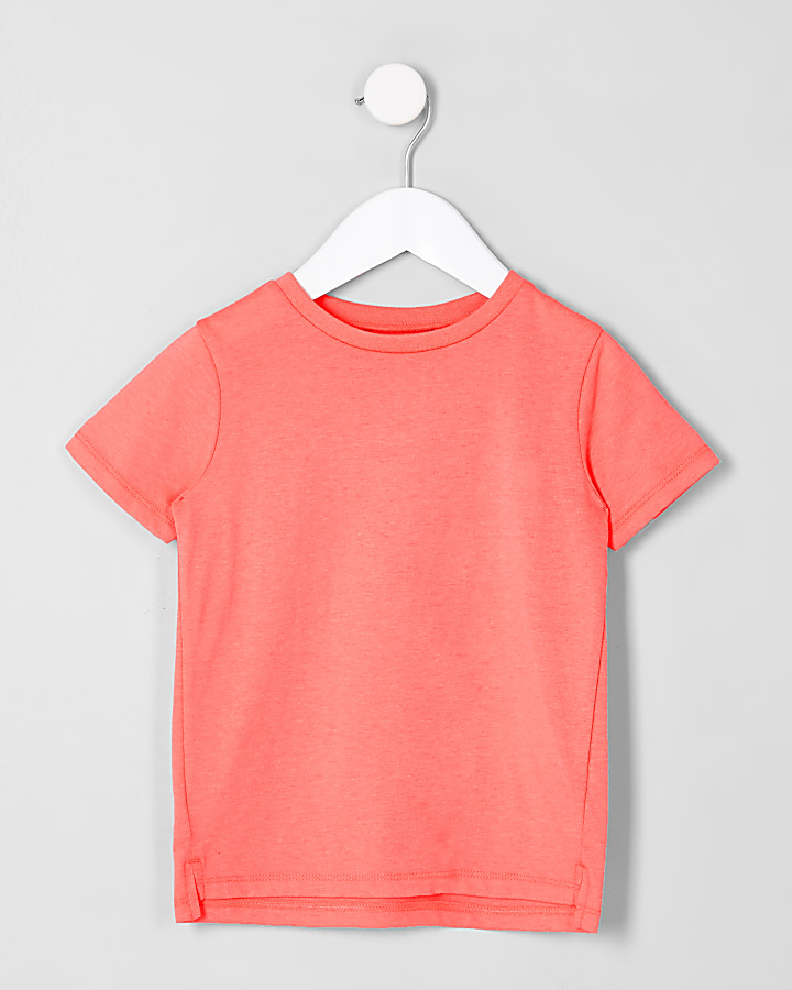 Mini boys coral pink short sleeve T-shirt
