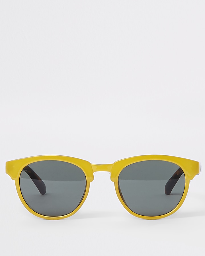 Mini kids yellow flat brow sunglasses