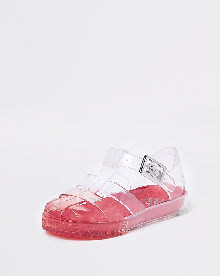 Mini boys red ombre jelly cage sandals
