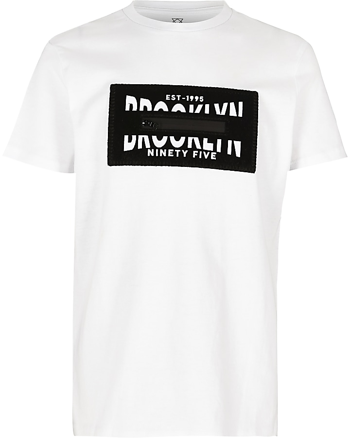 Boys ‘Brooklyn’ applique zip T-shirt