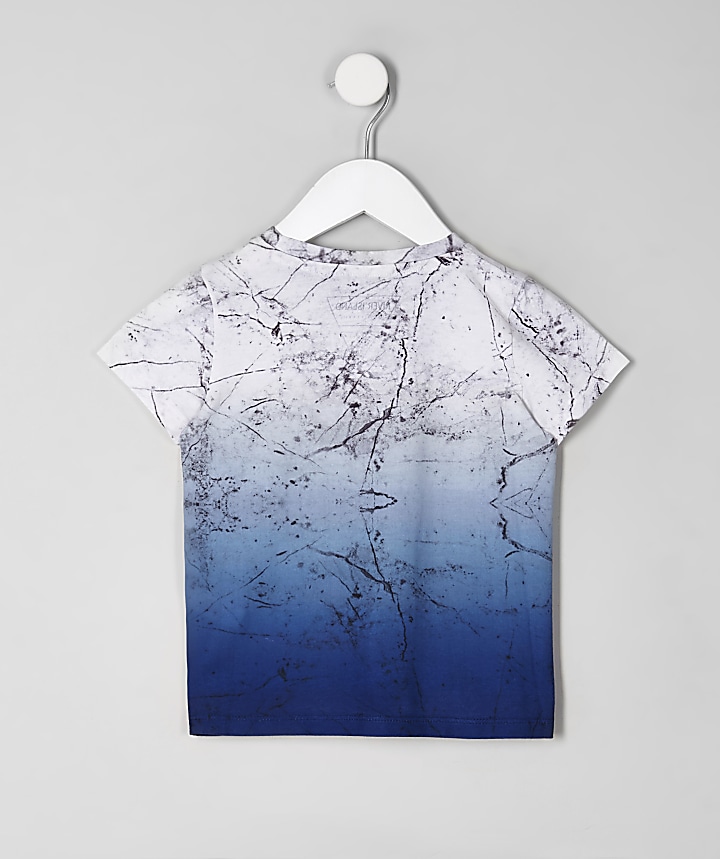 Mini boys ‘Dude’ marble fade T-shirt