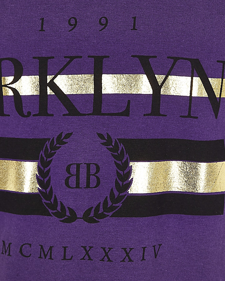 Boys purple ‘Brklyn’ short sleeve T-shirt