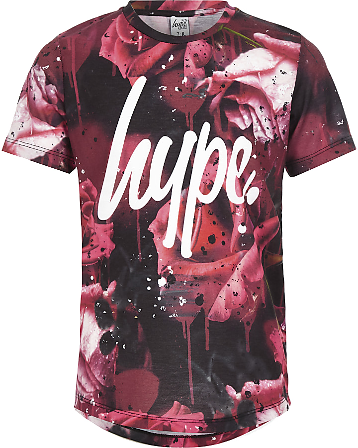 Boys Hype red rose splat T-shirt