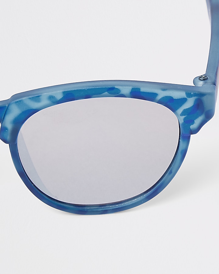 Mini boys blue flat top retro sunglasses