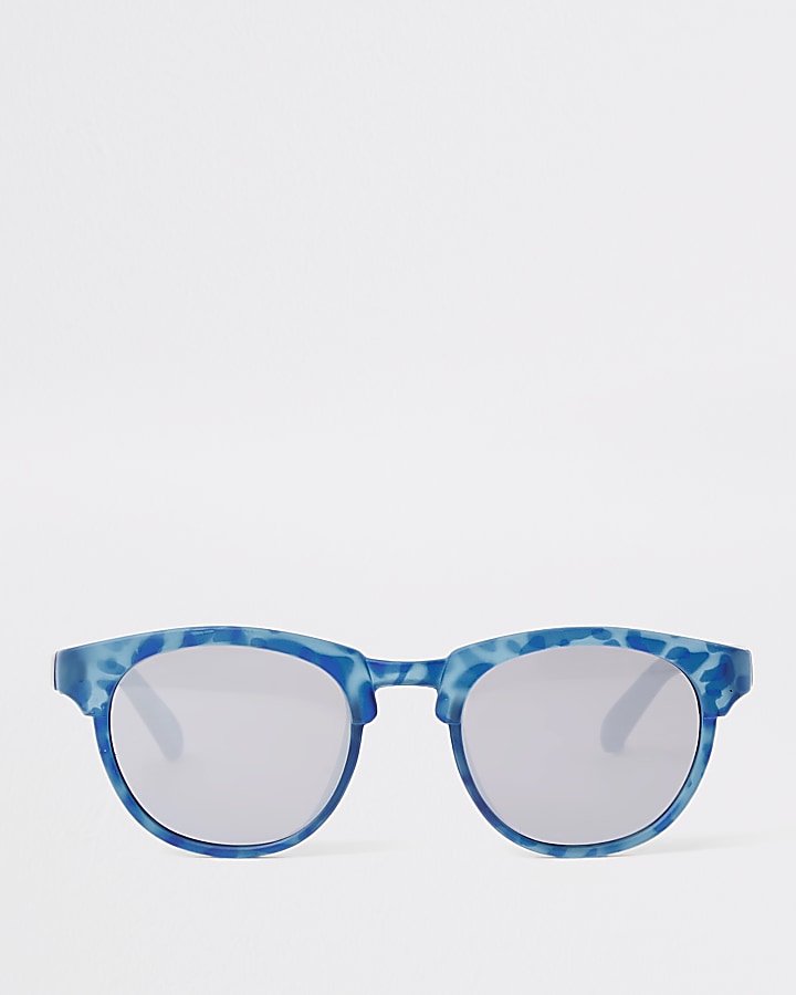 Mini boys blue flat top retro sunglasses