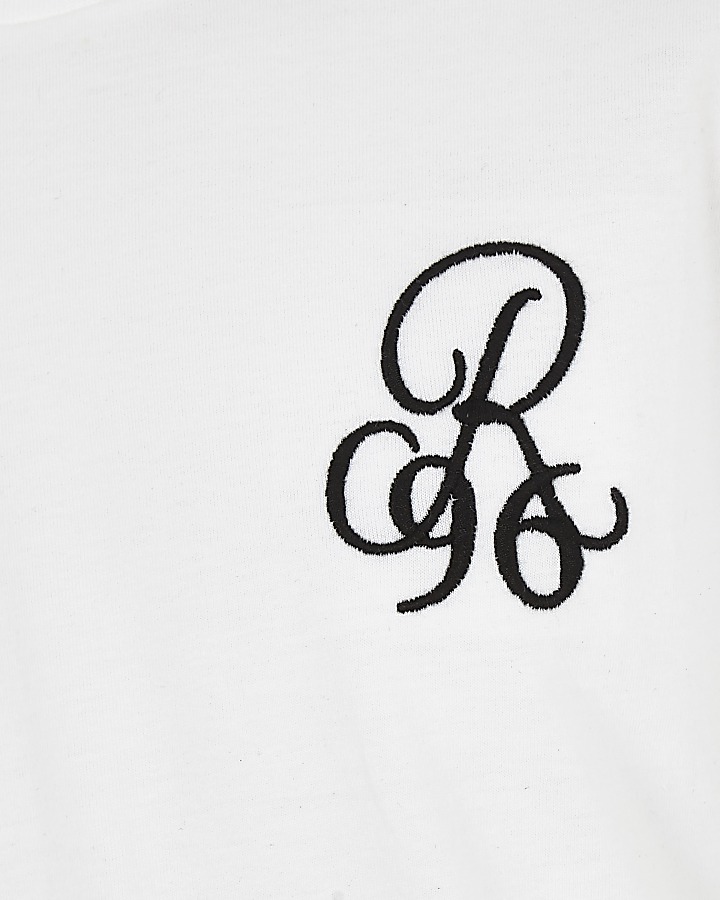 Boys white 'R96 curve hem T-shirt