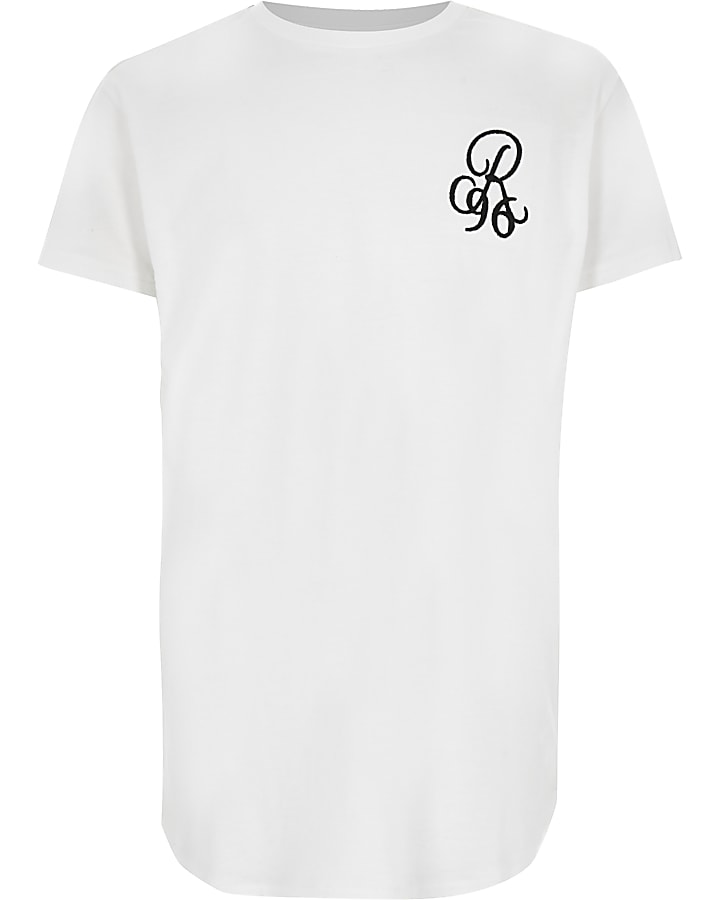 Boys white 'R96 curve hem T-shirt