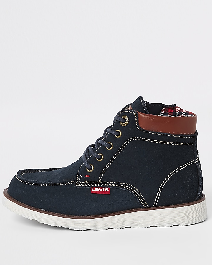 Boys Levi’s navy Indiana lace-up boots