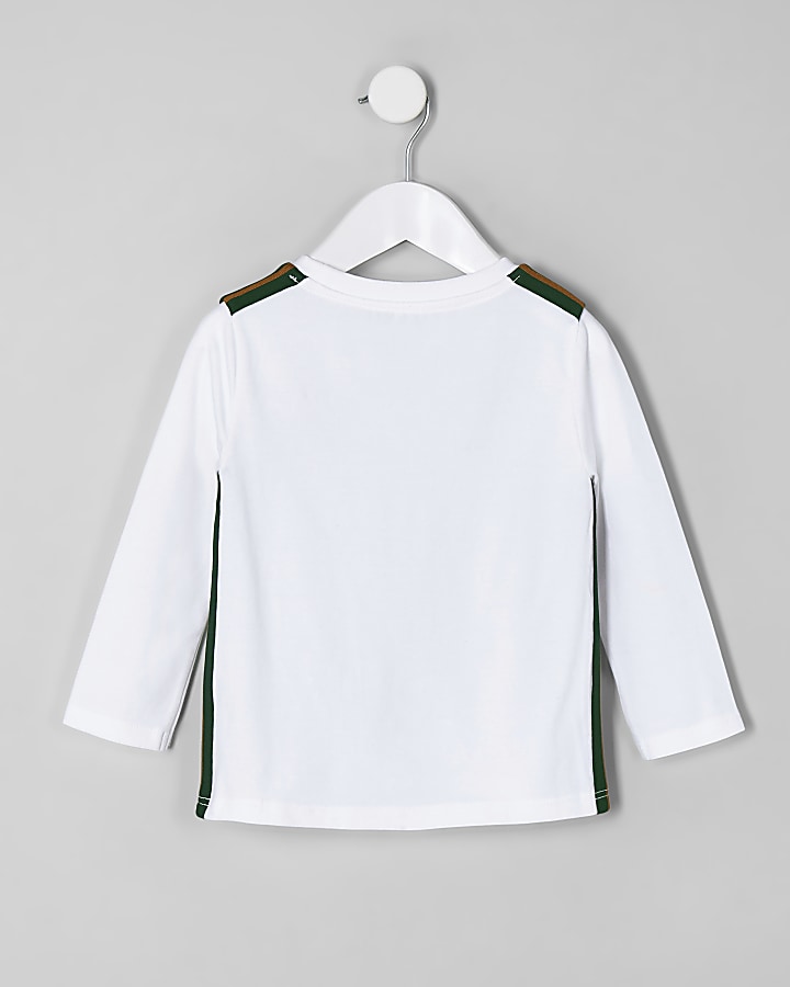 Mini boys white ‘R96’ long sleeve T-shirt