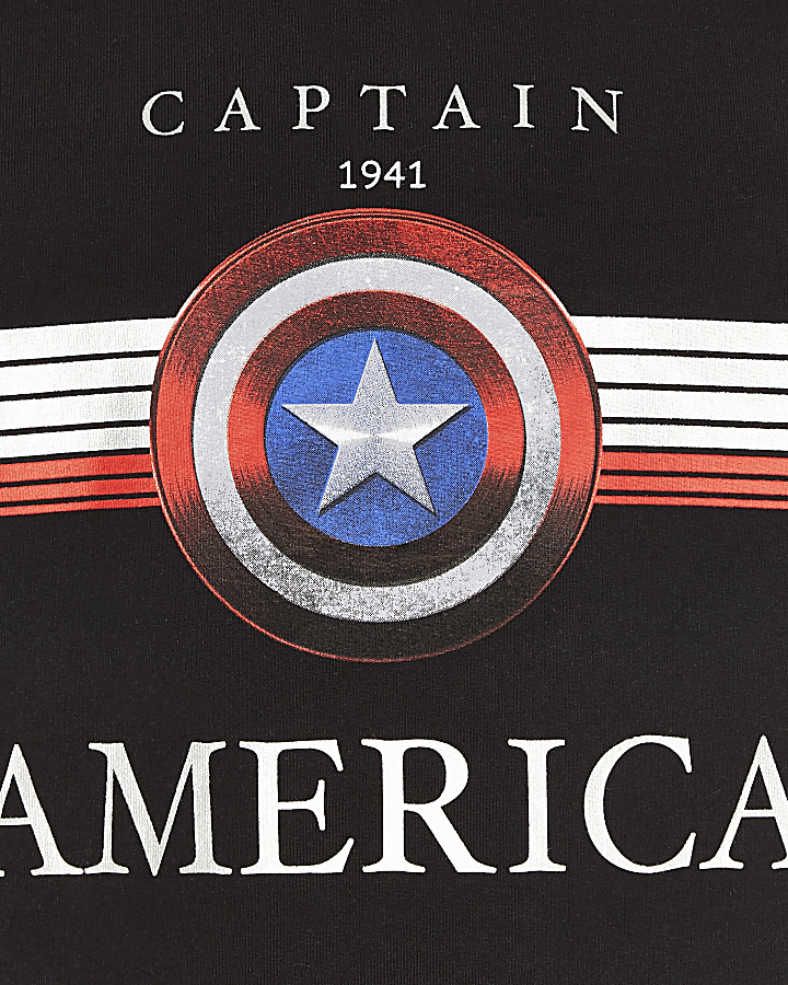 Boys black Captain America print sweatshirt