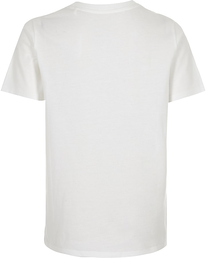 Boys white embroidered RI logo T-shirt