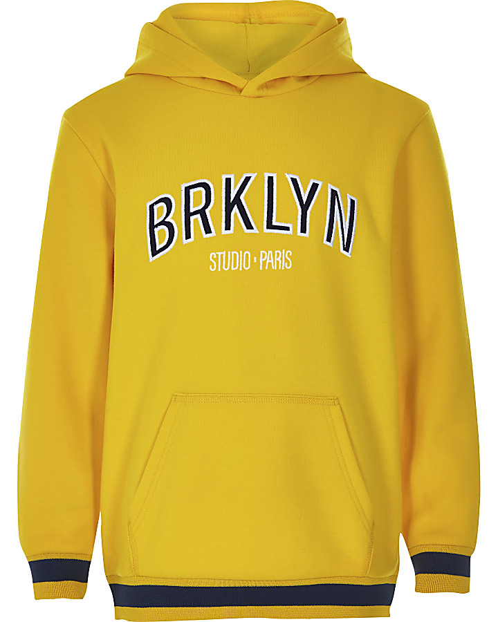 Boys yellow ‘Brklyn’ hoodie
