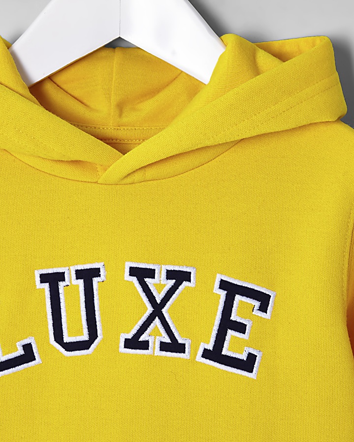 Mini boys yellow ‘Luxe’ hoodie