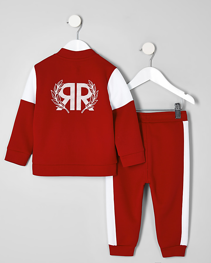 Mini boys red RI bomber jacket outfit