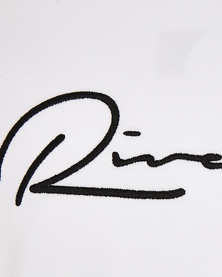 Boys white RI logo embroidered T-shirt