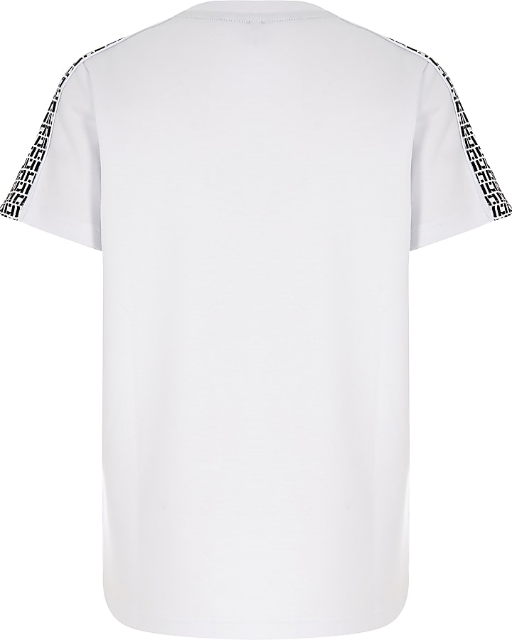 Boys white RI logo embroidered T-shirt