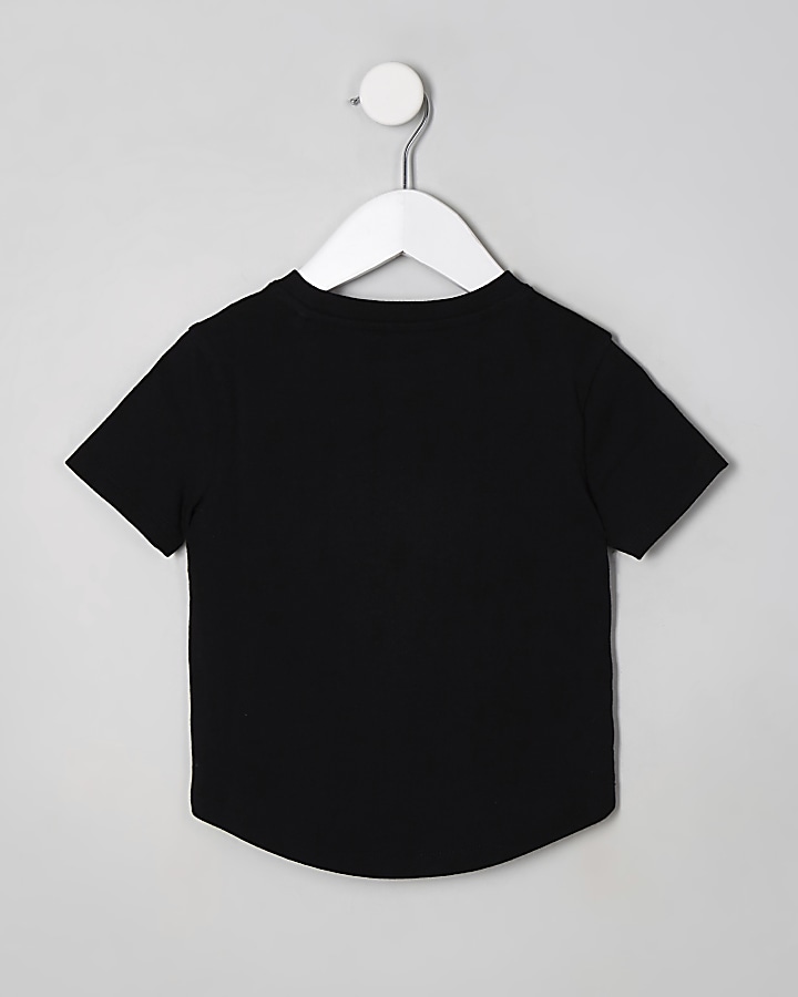 Mini boys black ‘style king’ T-shirt